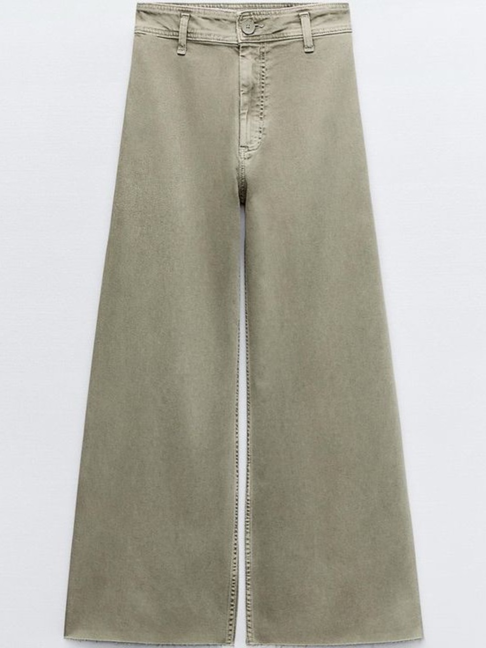Zara Marine Wide Leg Raw Hem Jeans Size 2